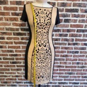 NUE by SHANI Sample size 4 Black and Nude lasercut detail